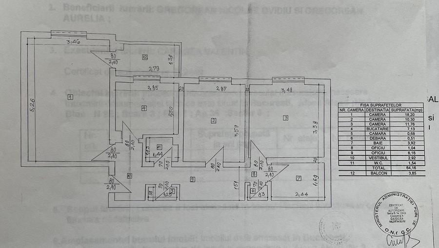 Apartament cu 3 camere decomandat în Militari