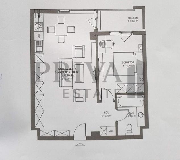 Apartament cu 2 camere decomandat, mobilat în Torontalului