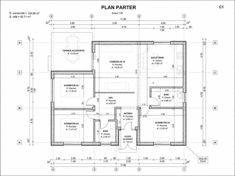 Casă cu 3 camere în Exterior Vest