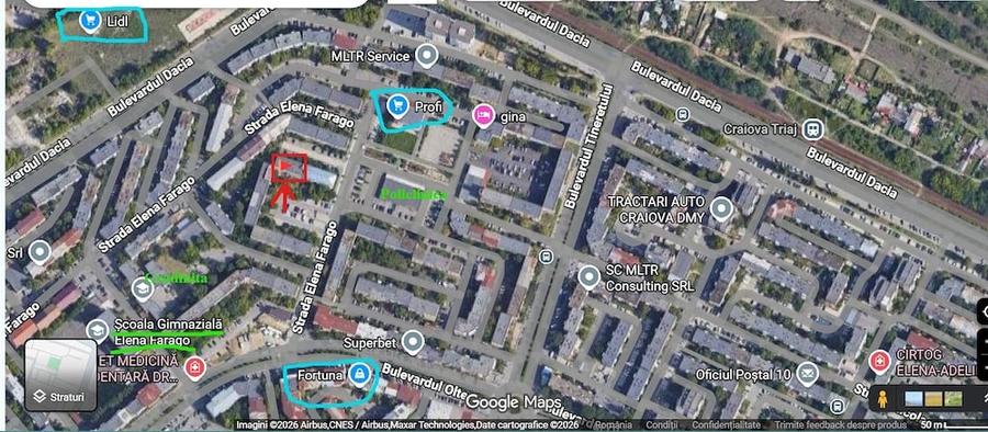 Apartament cu 4 camere semidecomandat în Sud