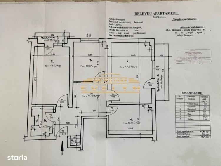 Apartament cu 3 camere decomandat în Central