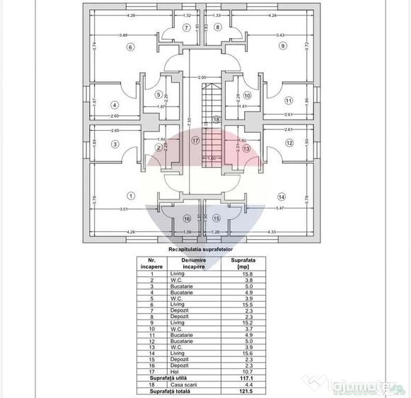 Casă cu 1 camere cu Teren 650 Mp în Central