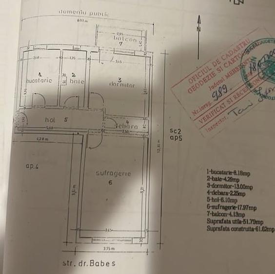 Apartament cu 2 camere decomandat, mobilat în Central