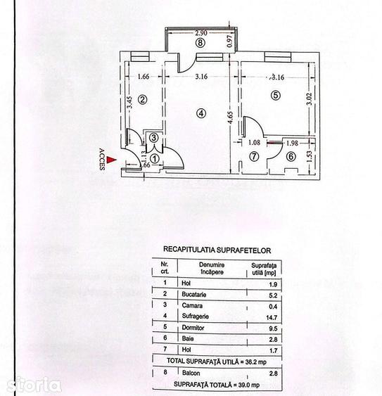 Apartament cu 2 camere semidecomandat în Vest
