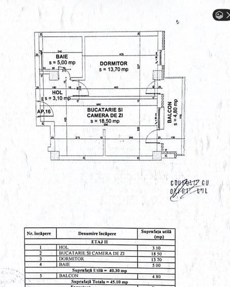 Apartament cu 2 camere semidecomandat în Turnișor