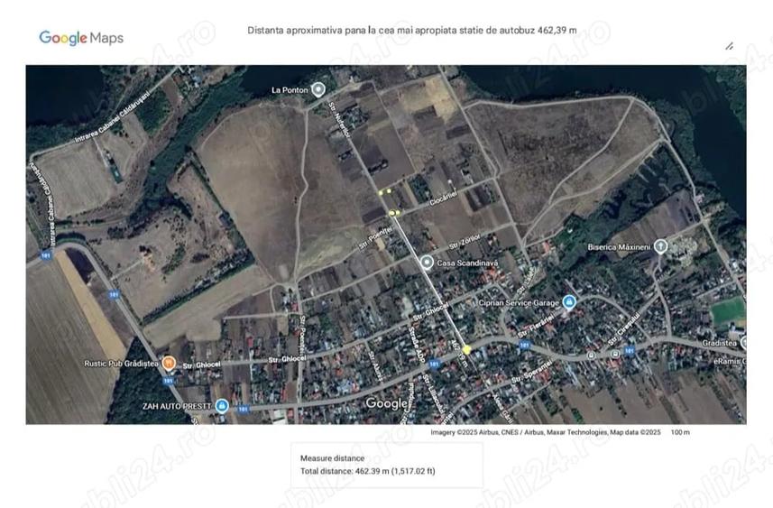 Teren de 1820 mp, în Grădiștea