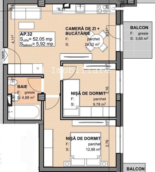 Apartament 3 camere FINISAT,et 2, bloc nou in Apahida - 2