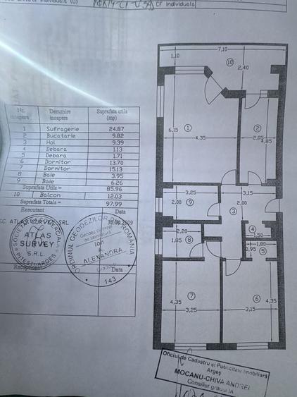 Apartament cu 3 camere decomandat în Central