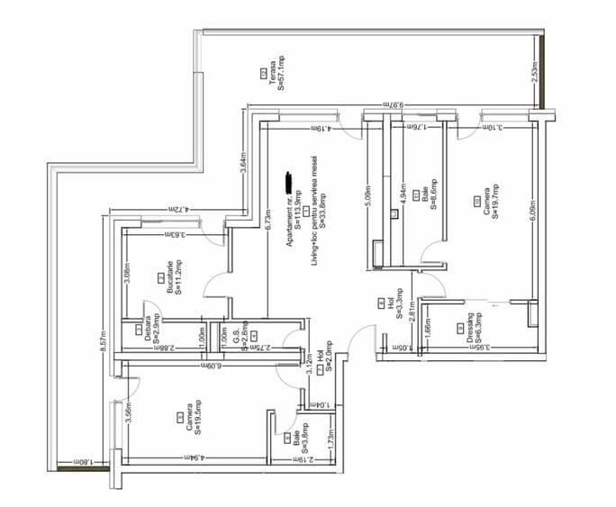 Apartament cu 3 camere semidecomandat în Zorilor