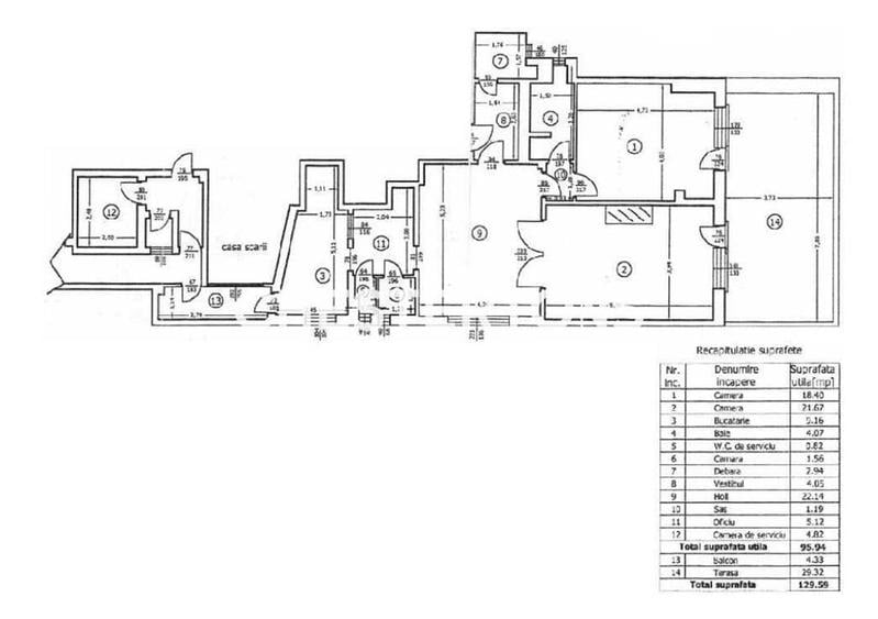 Apartament cu 3 camere semidecomandat, mobilat în Grădina Icoanei