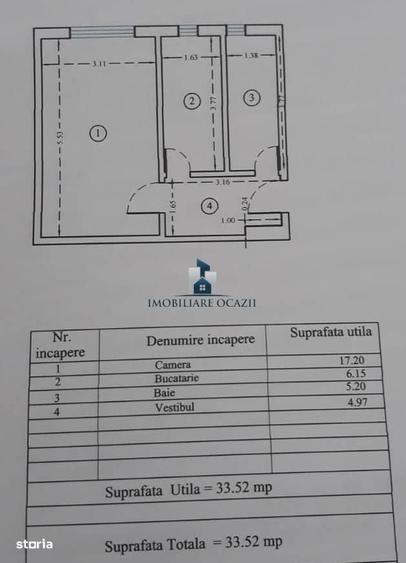 Garsonieră decomandată în Apărătorii Patriei