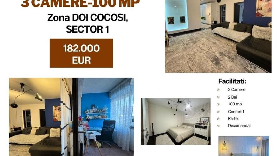 Apartament cu 3 camere decomandat în Nord