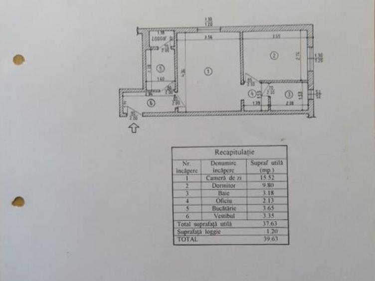 Apartament cu 2 camere semidecomandat în Giurgiului