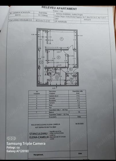 Apartament cu 2 camere semidecomandat în Central
