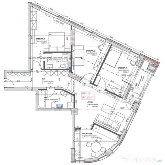 Apartament 4 CAM, SU 97.83 MP, BALCON zona MARASTI - 2