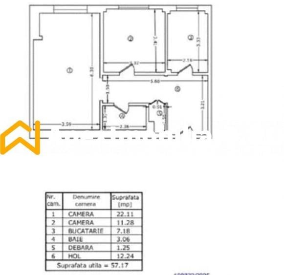 Apartament cu 2 camere decomandat în Dorobanți