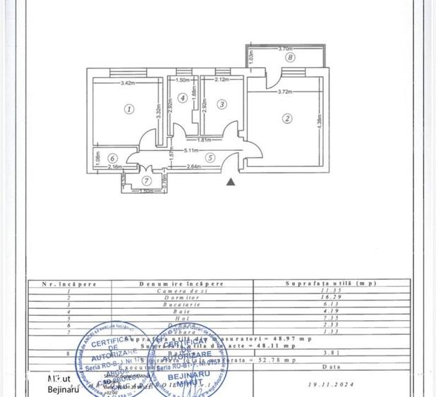 Apartament cu 2 camere decomandat în Central