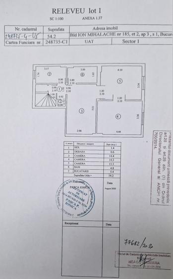 Apartament cu 3 camere semidecomandat în Domenii