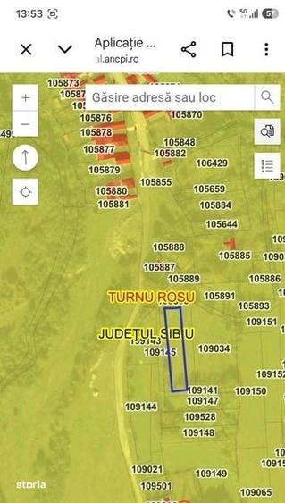 Teren de 900 mp, în Turnu Roșu