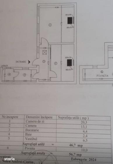Casă cu 2 camere decomandat cu Teren 65 Mp în Foișorul de Foc