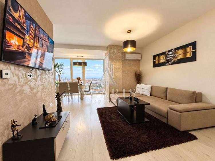 Apartament cu 2 camere semidecomandat, mobilat în Soarelui