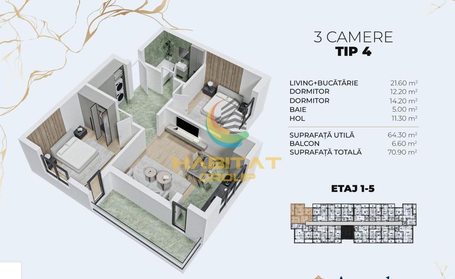 Apartament 3 Camere Metrou Berceni Bloc Nou - 2