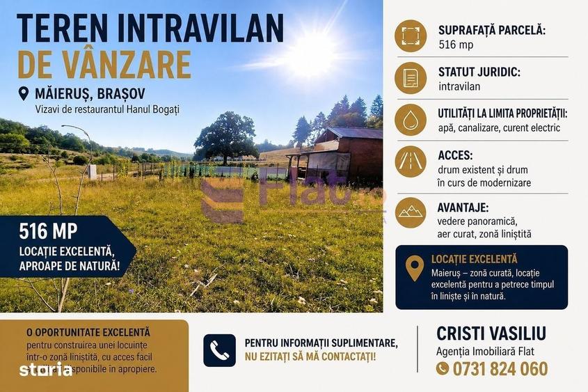 Teren intravilan de vanzare in Harman, Brasov cu utilitati - 1