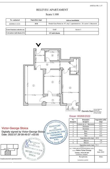 Apartament cu 3 camere în Theodor Pallady