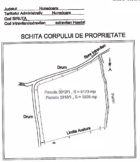 Teren agricol extravilan de 8008 mp, în Hășdat