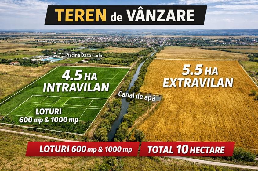 Teren Construcții intravilan de 100000 mp, în Exterior Est