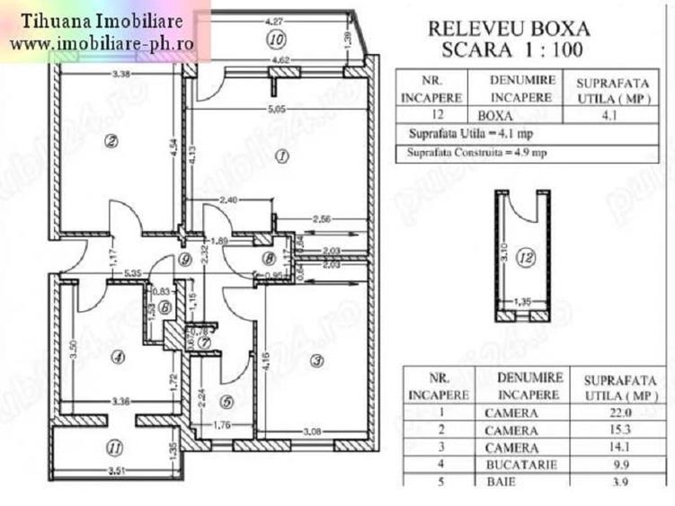 Apartament 3 camere de vanzare: Central- Gh.Gr.Cantacuzino(102mp) boxa - 1