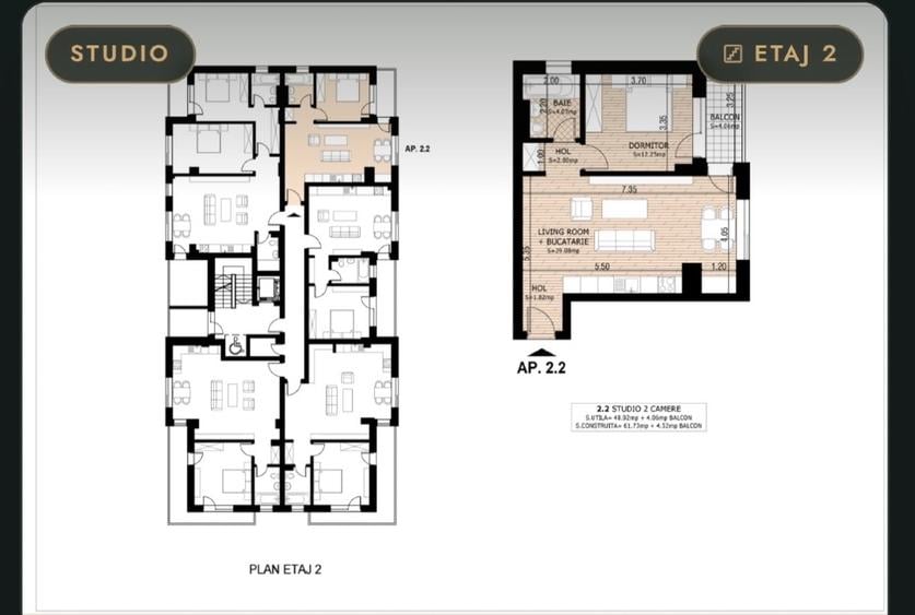 Apartament cu 2 camere semidecomandat în 1 Decembrie 1918