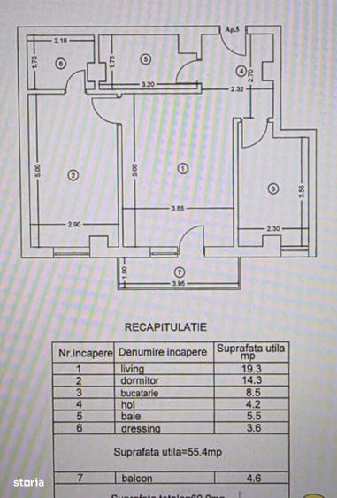 Apartament cu 2 camere în Valea Lupului