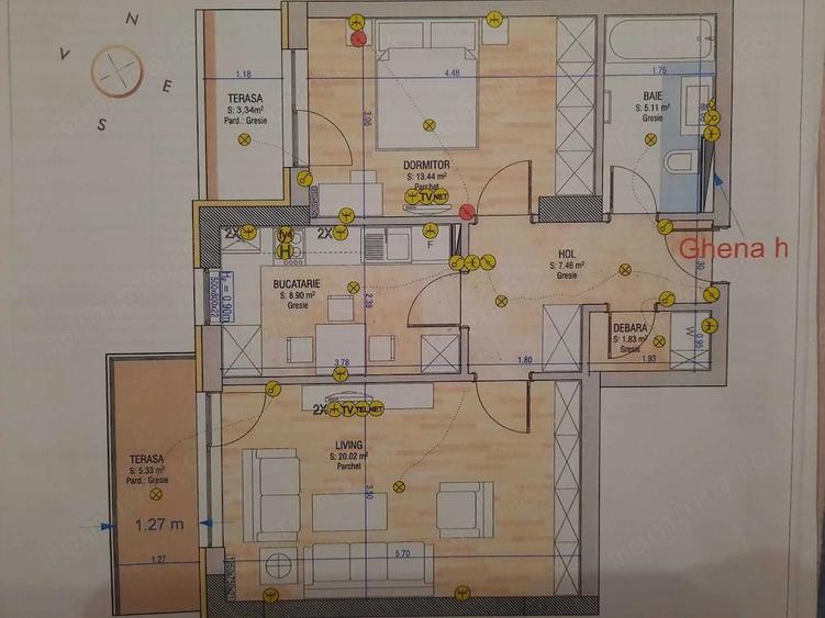 Apartament cu 2 camere decomandat în Central