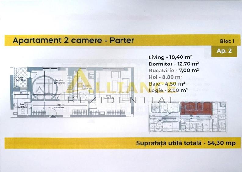 Apartament cu 2 camere decomandat în Metalurgiei