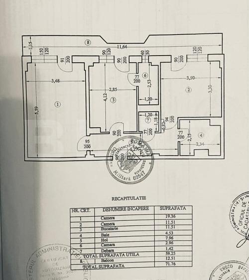 Apartament cu 3 camere decomandat, mobilat în Micro 11