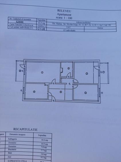 Apartament 3 camere si 2 balcoane etaj 1 - 1