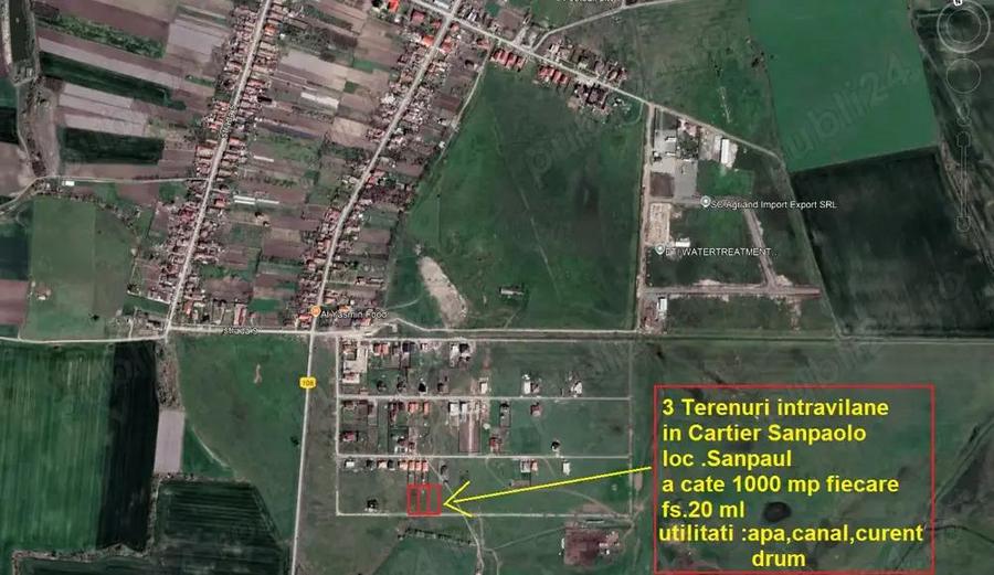 Terenuri intravilane 1000 mp Sanpaul fs.20 ml cu utilitati 39500 euro - 9