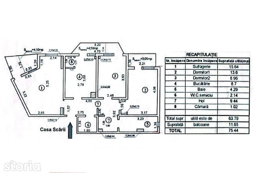 3 camere decomandat, 75 mp, renovat, mobilat Doja | Etaj 2 - 3