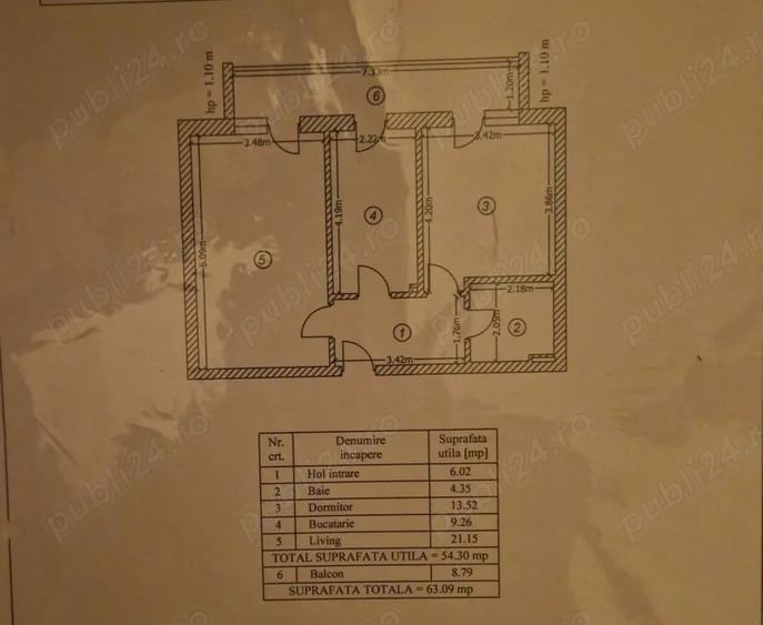 Apartament cu 2 camere decomandat în Metalurgiei