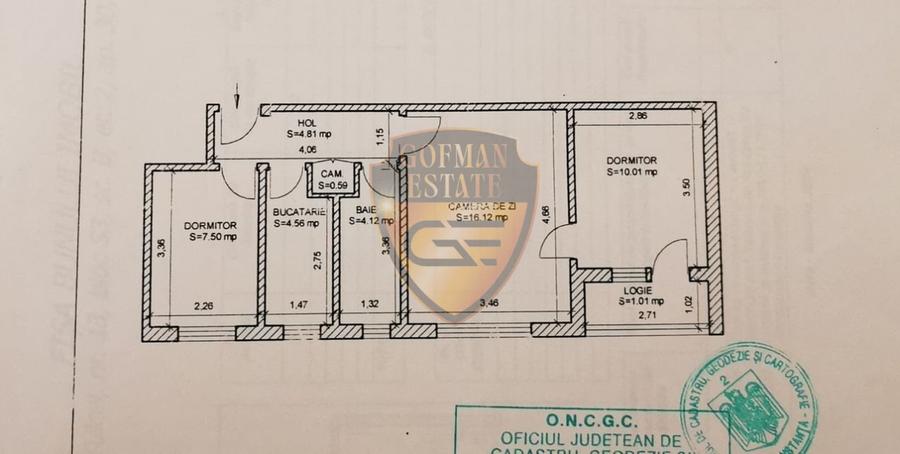 3 camere Tomis Nord 55 mp, balcon etaj 2/4 izolat incadrat, izolat, centrala gaz - 8
