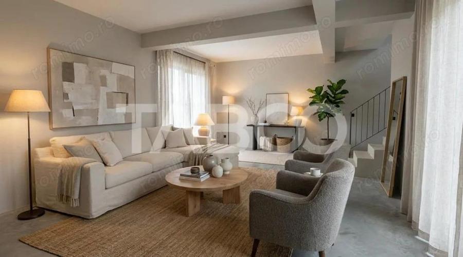 Duplex de vanzare 450mp teren liber 4 camere 2 bai 2 parcari Selimbar - 12