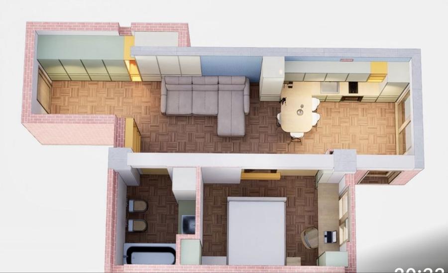 Apartament cu doua camere - 2