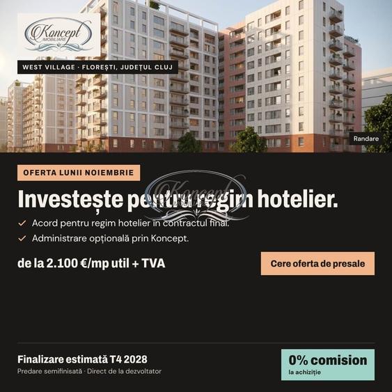 Apartament cu 3 camere semidecomandat în Florești