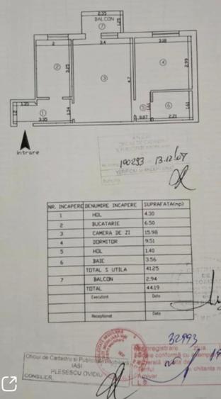 Alexandru cel Bun-ap. 2camere, 43 m2, et.3/4,liber,mobilat si utilat. - 1