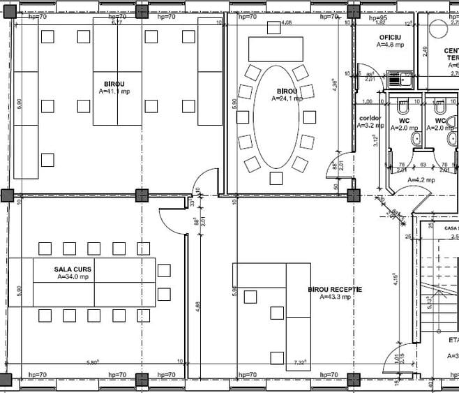150 mp birouri de închiriat – 4 camere,  Calea Dumbravii, 12 €/mp ALL INCLUSIVE - 1