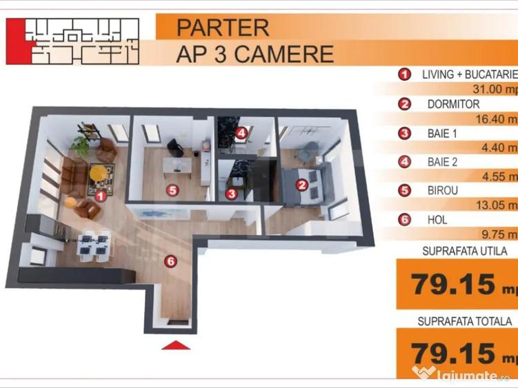 Comision 0%! Apartament 3 camere, EXCLUSIV in Blitz, zona Im - 1