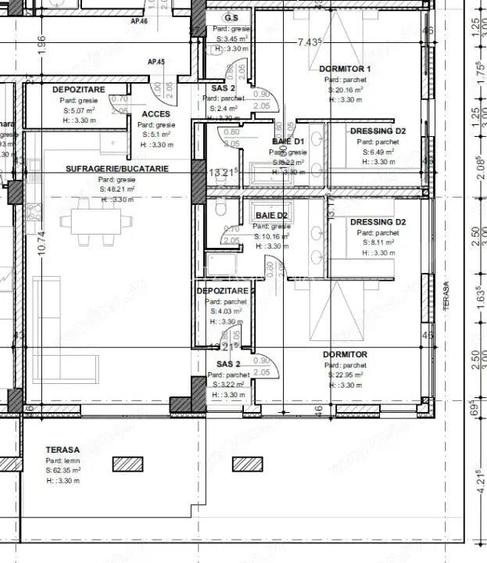 Penthouse de vanzare, cu 3 camere, 148 mp, terasa 62 mp, zona centrala