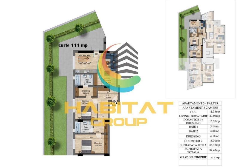 3 camere + curte proprie 111mp - langa parc - 9