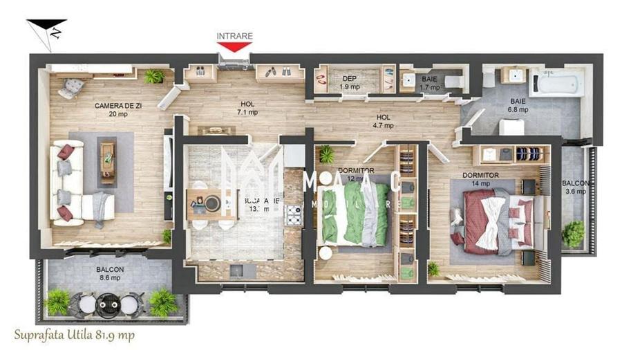 Apartament 3 camere I Decomandat I 2 balcoane I Hipodrom - 1